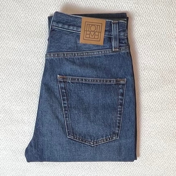 NWT TOTEME Slim Straight High Rise Regular Fit Denim Dark Vintage Wash Sz 27 - Picture 6 of 16